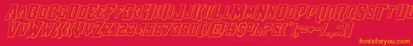 Raidercrusaderout Font – Orange Fonts on Red Background