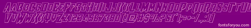 Шрифт Raidercrusaderout – розовые шрифты на фиолетовом фоне