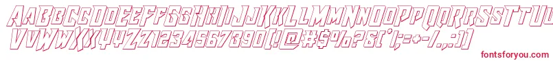 フォントRaidercrusaderout – 白い背景に赤い文字