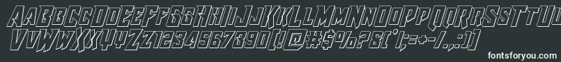 Raidercrusaderout-Schriftart – Weiße Schriften auf schwarzem Hintergrund