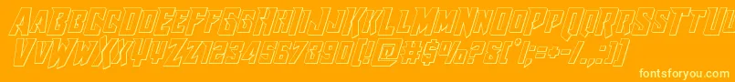 Raidercrusaderoutフォントについての詳細 フォントRaidercrusaderout – オレンジの背景に黄色の文字