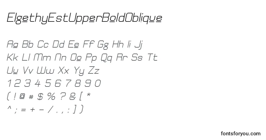 Police ElgethyEstUpperBoldOblique - Alphabet, Chiffres, Caractères Spéciaux