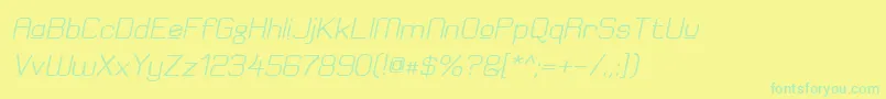 ElgethyEstUpperBoldOblique-Schriftart – Grüne Schriften auf gelbem Hintergrund