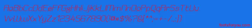 ElgethyEstUpperBoldOblique Font – Red Fonts on Blue Background