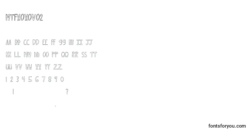 Czcionka MtfXoxovo2 – alfabet, cyfry, specjalne znaki