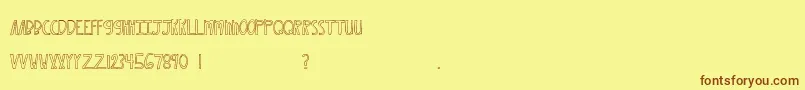 MtfXoxovo2 Font – Brown Fonts on Yellow Background