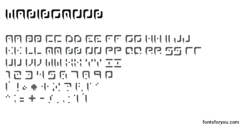 A fonte WaningMoon – alfabeto, números, caracteres especiais