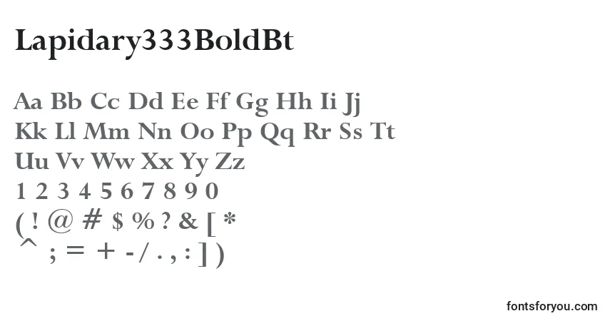 A fonte Lapidary333BoldBt – alfabeto, números, caracteres especiais