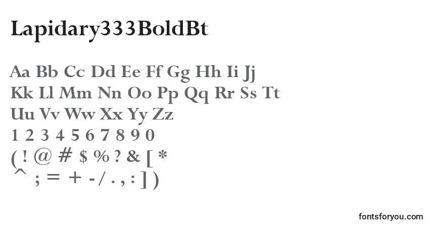 Lapidary333BoldBtフォント–アルファベット、数字、特殊文字