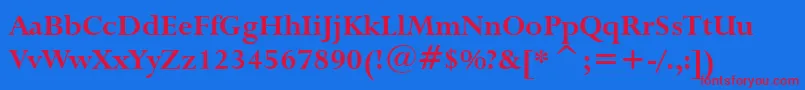 Lapidary333BoldBt Font – Red Fonts on Blue Background