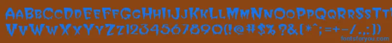 HalloweenRegular Font – Blue Fonts on Brown Background