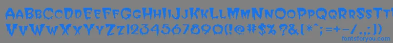 HalloweenRegular Font – Blue Fonts on Gray Background