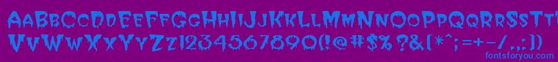 HalloweenRegular Font – Blue Fonts on Purple Background