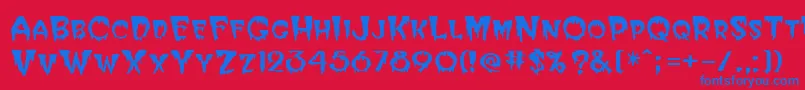 HalloweenRegular Font – Blue Fonts on Red Background
