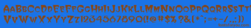 HalloweenRegular Font – Brown Fonts on Blue Background