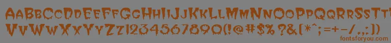 HalloweenRegular Font – Brown Fonts on Gray Background