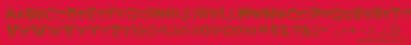 HalloweenRegular Font – Brown Fonts on Red Background