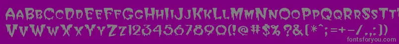 Saiba mais sobre a fonte HalloweenRegular Fonte HalloweenRegular – fontes cinzas em um fundo violeta