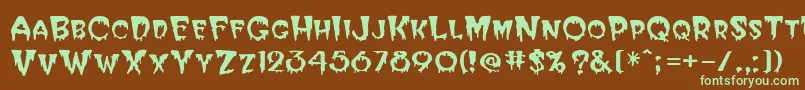 HalloweenRegular Font – Green Fonts on Brown Background