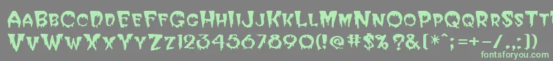 HalloweenRegular Font – Green Fonts on Gray Background