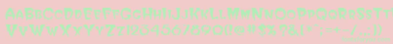 HalloweenRegular Font – Green Fonts on Pink Background