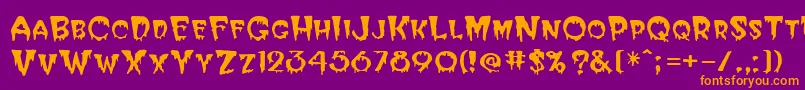 HalloweenRegular Font – Orange Fonts on Purple Background