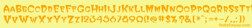 HalloweenRegular Font – Orange Fonts on Yellow Background