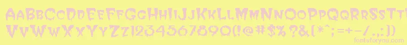 HalloweenRegular Font – Pink Fonts on Yellow Background