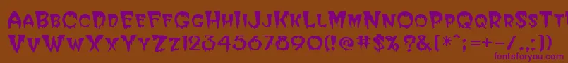 HalloweenRegular Font – Purple Fonts on Brown Background