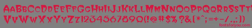 HalloweenRegular Font – Red Fonts on Gray Background