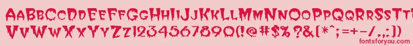 HalloweenRegular Font – Red Fonts on Pink Background