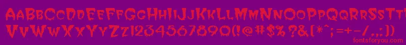 フォントHalloweenRegular – 紫の背景に赤い文字