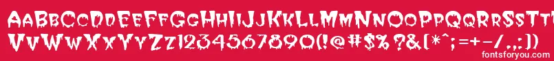 HalloweenRegular Font – White Fonts on Red Background