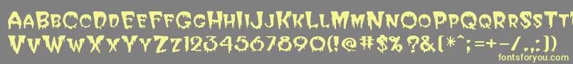 HalloweenRegular Font – Yellow Fonts on Gray Background