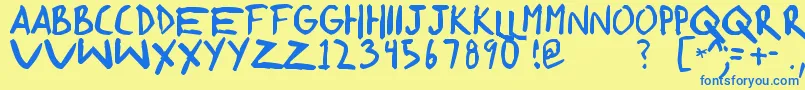 ShonenpunkCustom Font – Blue Fonts on Yellow Background