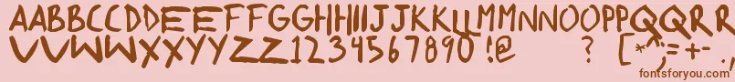 ShonenpunkCustom Font – Brown Fonts on Pink Background