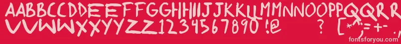 ShonenpunkCustom Font – Pink Fonts on Red Background