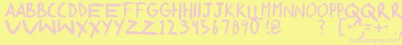 ShonenpunkCustom Font – Pink Fonts on Yellow Background