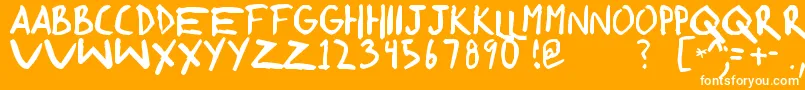 ShonenpunkCustom-Schriftart – Weiße Schriften auf orangefarbenem Hintergrund