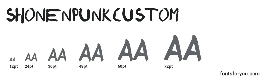 Размеры шрифта ShonenpunkCustom