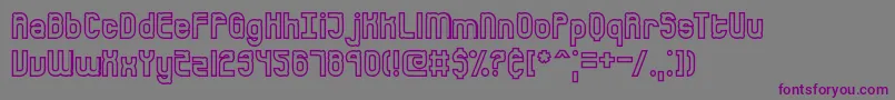フォントBumpedBrk – 紫色のフォント、灰色の背景