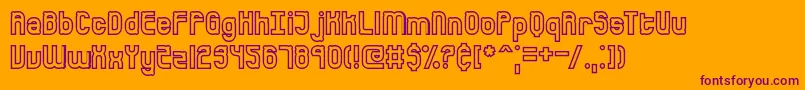 BumpedBrk-Schriftart – Violette Schriften auf orangefarbenem Hintergrund