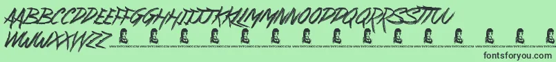 SuburbanLegends Font – Black Fonts on Green Background