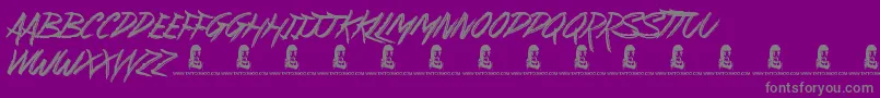 SuburbanLegends Font – Gray Fonts on Purple Background