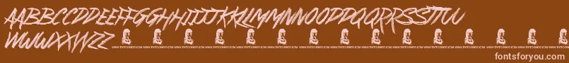 SuburbanLegends Font – Pink Fonts on Brown Background
