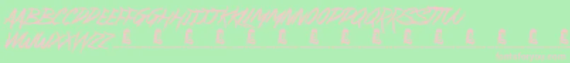 Czcionka SuburbanLegends – różowe czcionki na zielonym tle