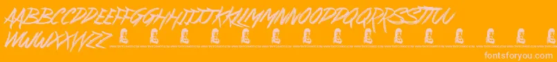 SuburbanLegends Font – Pink Fonts on Orange Background