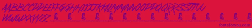Fonte SuburbanLegends – fontes roxas em um fundo vermelho