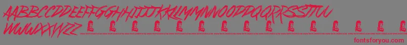 SuburbanLegends Font – Red Fonts on Gray Background