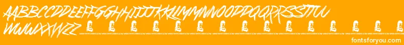 SuburbanLegends Font – White Fonts on Orange Background